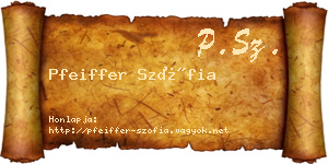 Pfeiffer Szófia névjegykártya